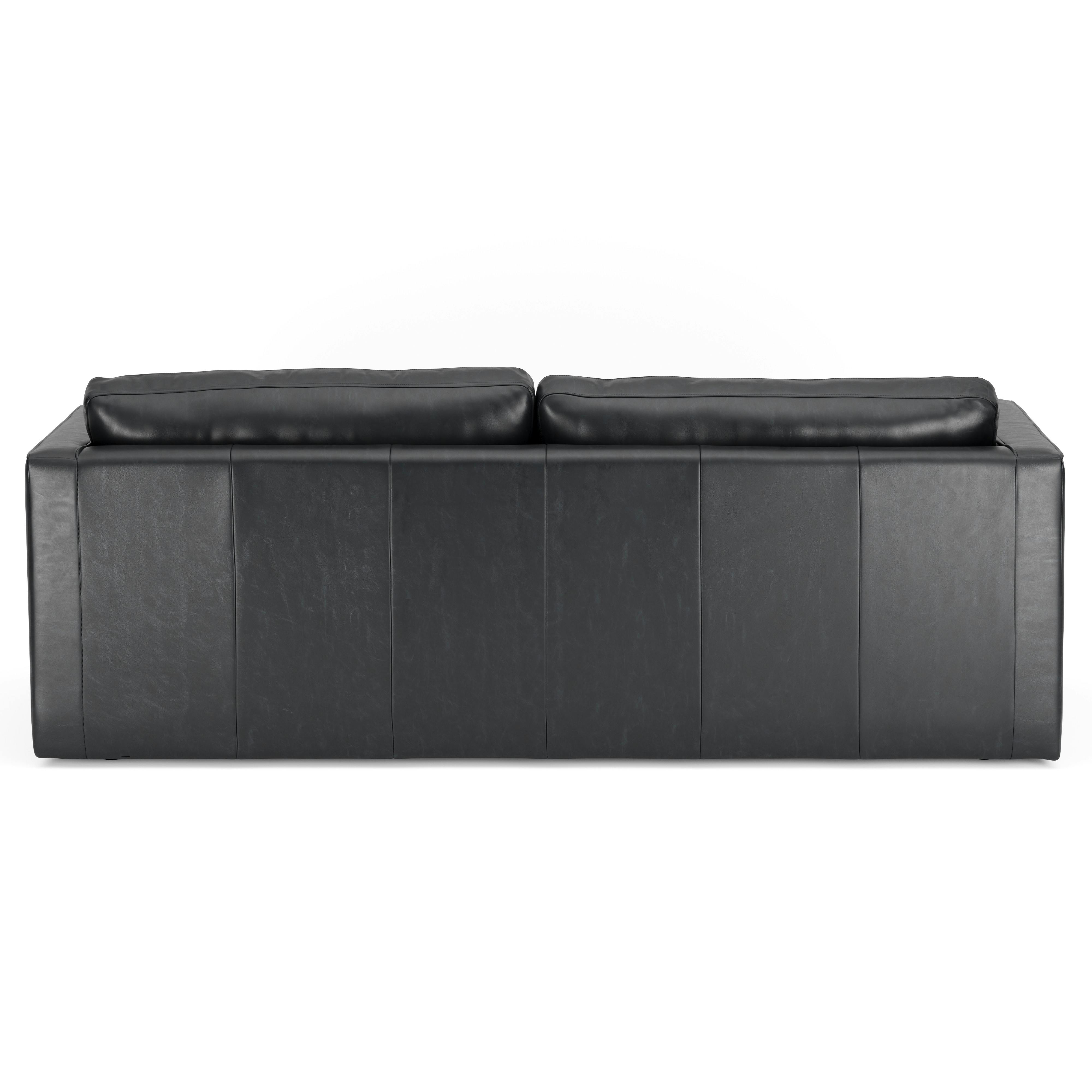 Sven Oxford Black Grounded Tufted Leather Sofa | Article