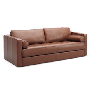 Sven 88" Grounded Tufted Leather Sofa - Taos Brown