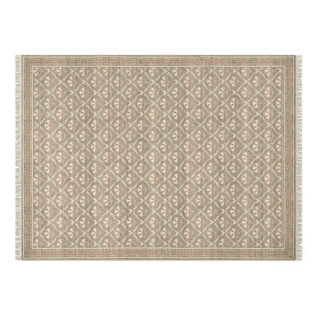 Cecile Olive Green and Earthy Beige Reversible 9 x 12 Rug | Article