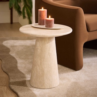 Noemi Travertine Side Table