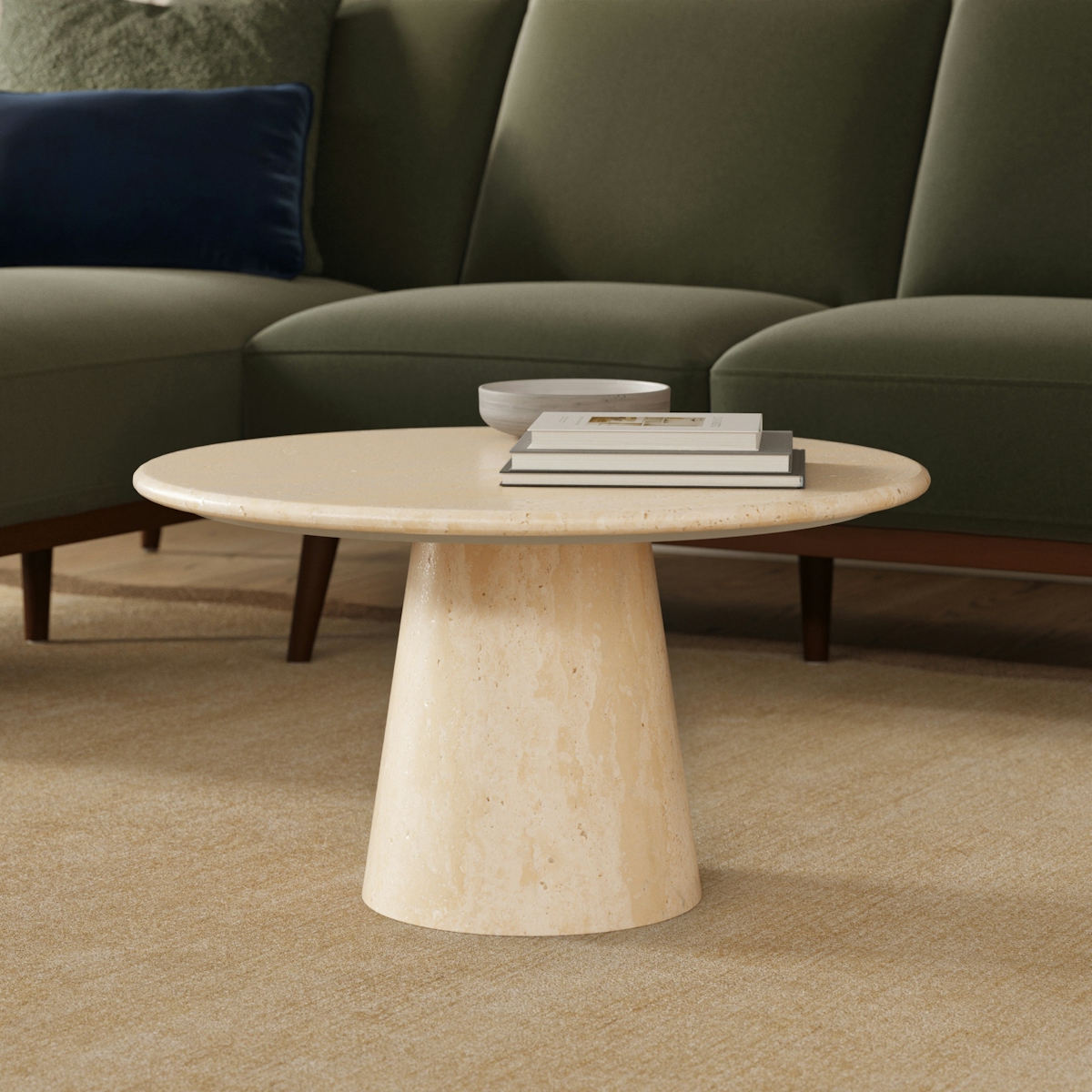 Noemi 27.5" Travertine Coffee Table