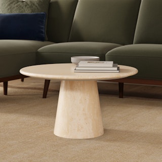 Noemi 27.5" Travertine Coffee Table