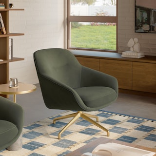 Sterling 33" Velvet Swivel Chair - Hale Fir Green