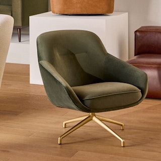 Sterling 33" Velvet Swivel Chair - Hale Fir Green