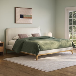 Rosin Queen Upholstered Bed - Sand Ivory