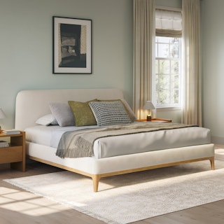Rosin King Upholstered Bed - Sand Ivory