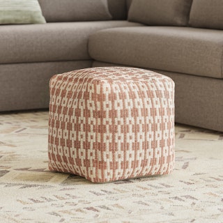 Mia 18" Pouf - Antique Rose