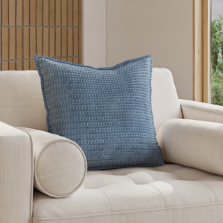 Camil Velvet Pillow - Blue