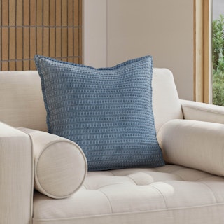 Camil Velvet Pillow - Blue