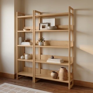 Lilya Shelving Unit Set - White Oak