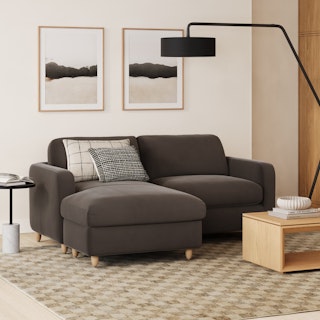 Vati 80" Velvet Left Storage Sectional - Hale Warm Gray