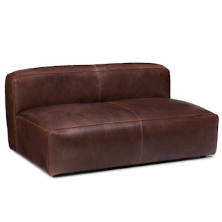 Cigar 56" Leather Loveseat - Indiana Brown
