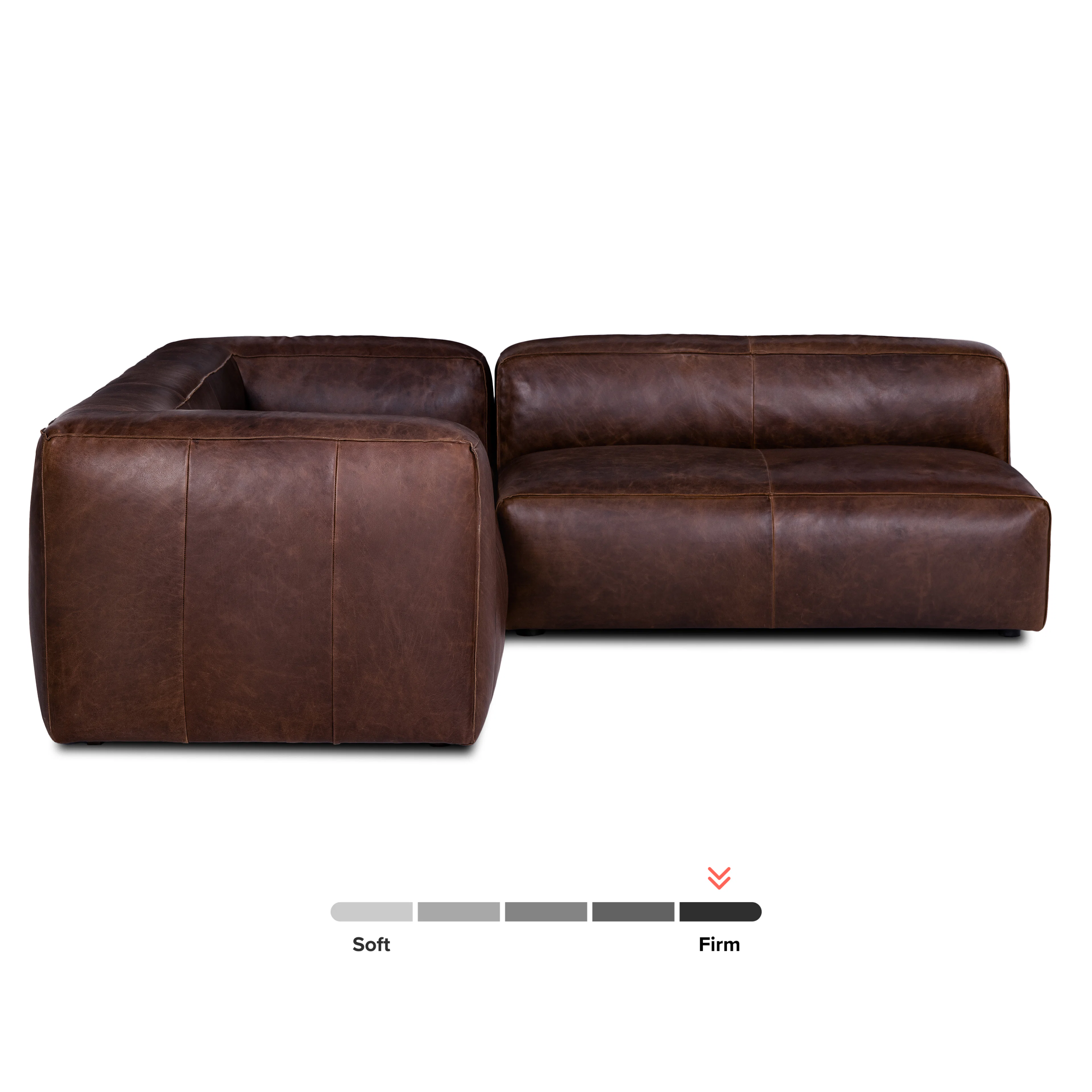 Cigar 94.5" Leather Reversible Sectional - Indiana Brown