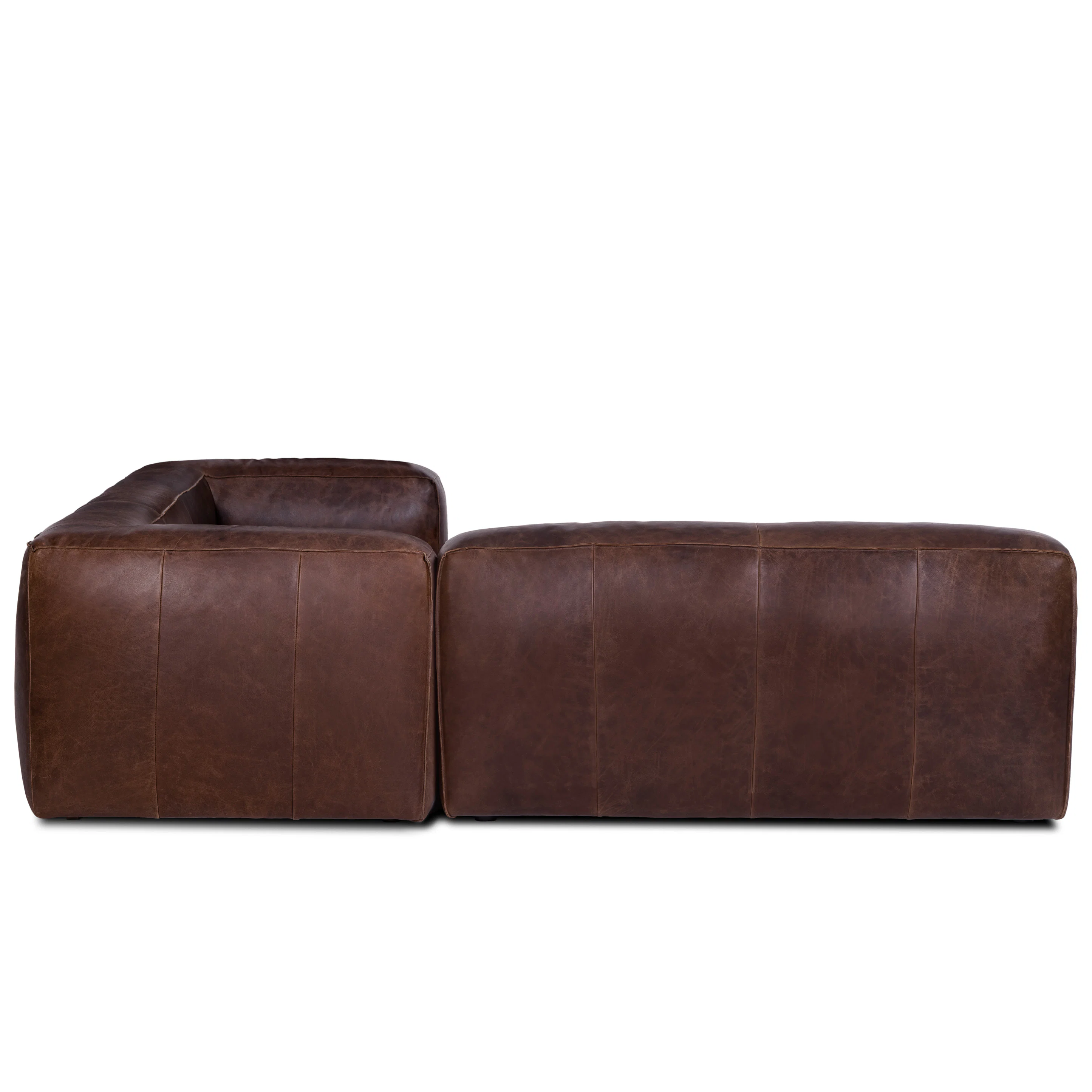 Cigar 94.5" Leather Reversible Sectional - Indiana Brown