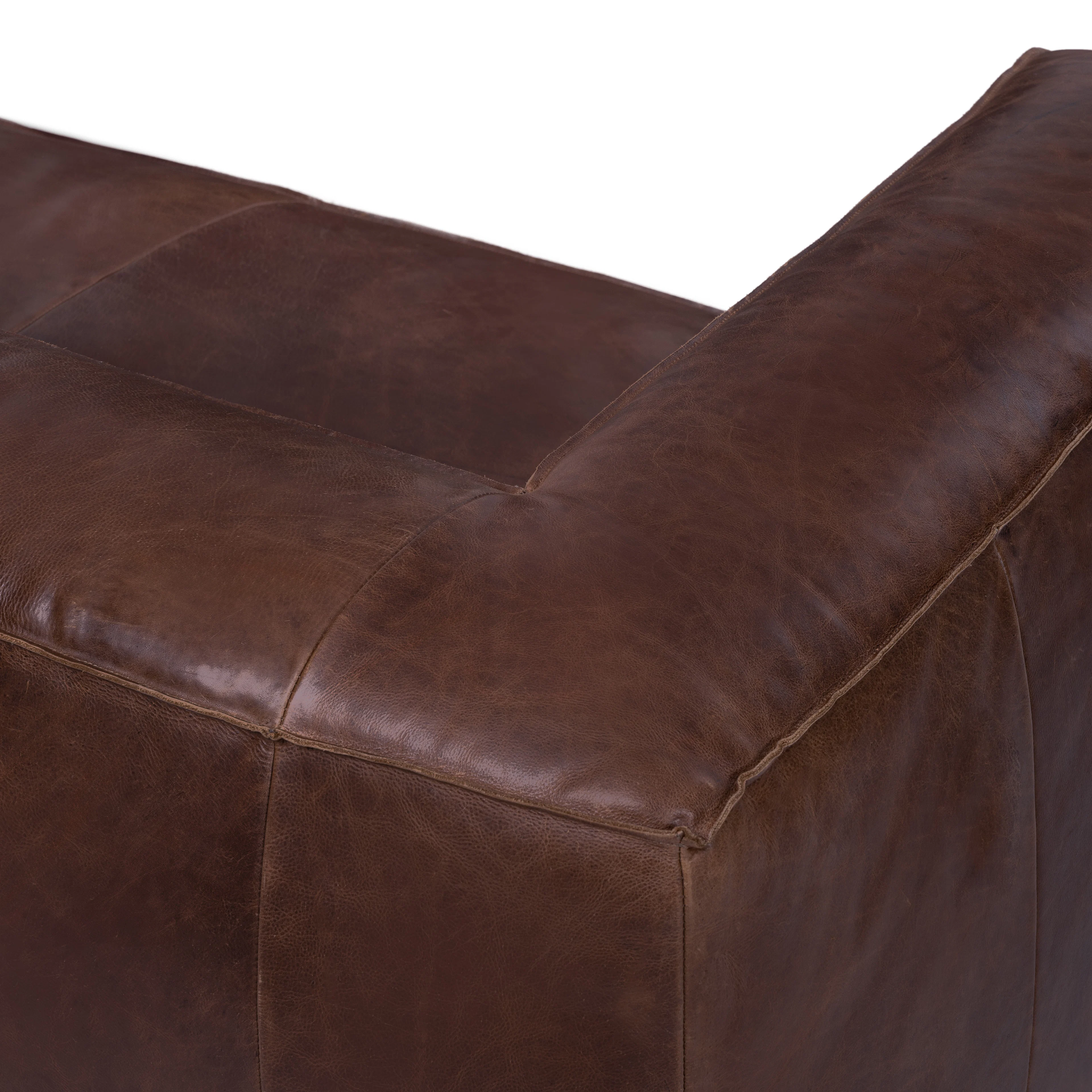 Cigar 94.5" Leather Reversible Sectional - Indiana Brown
