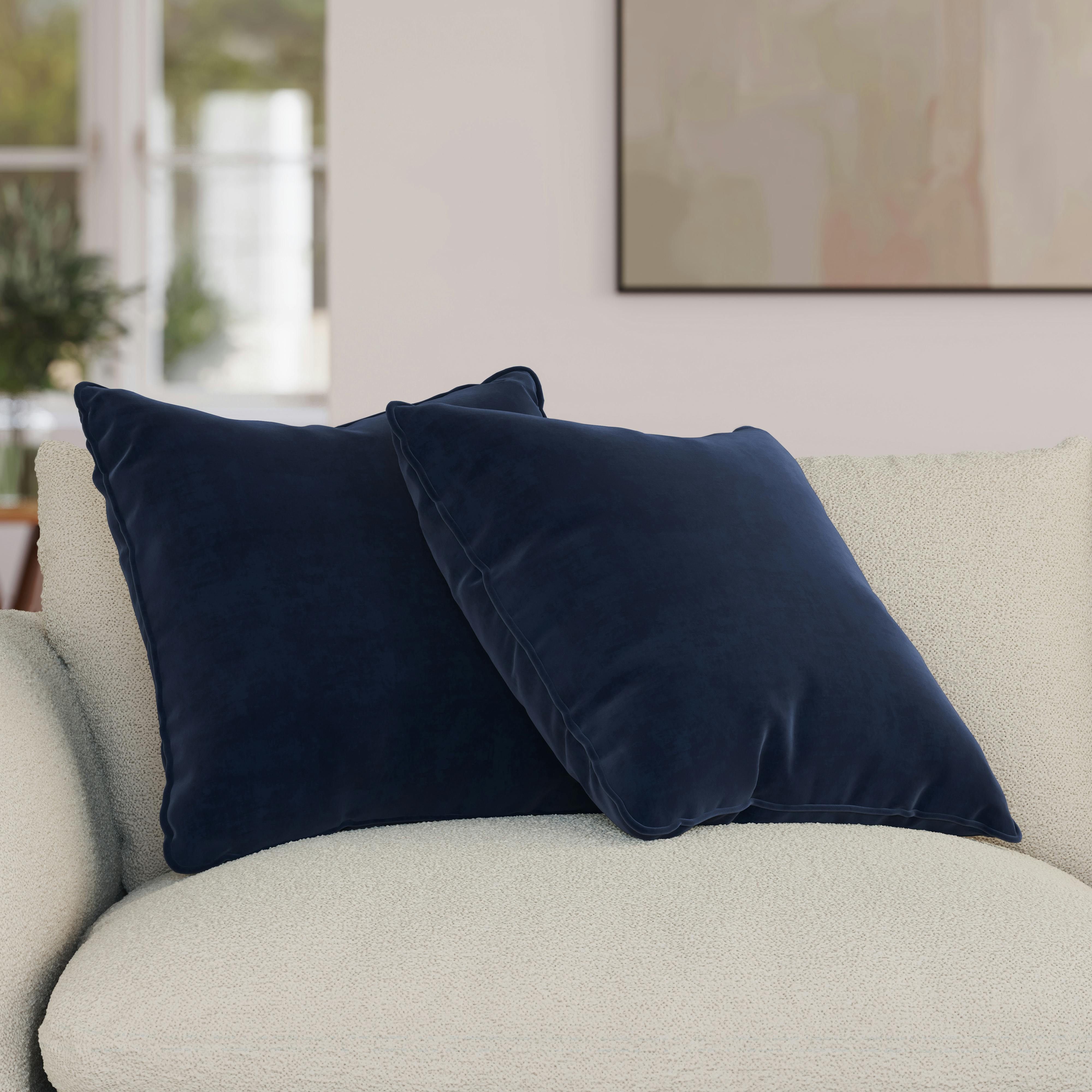 Lucca Plush Cascadia Blue Velvet Throw Pillow Set of Two | Article