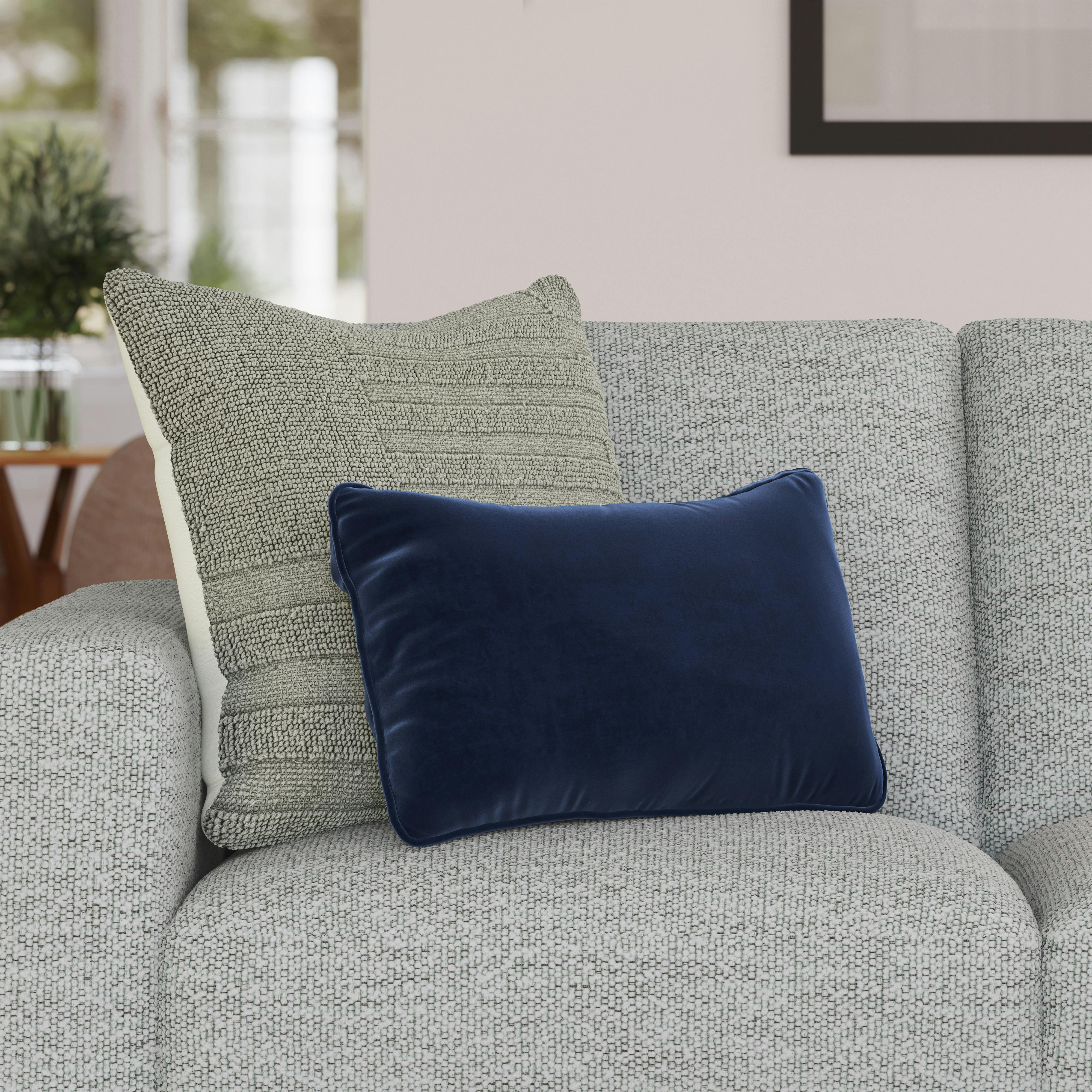 Lucca Plush Cascadia Blue Velvet Lumbar Pillow | Article