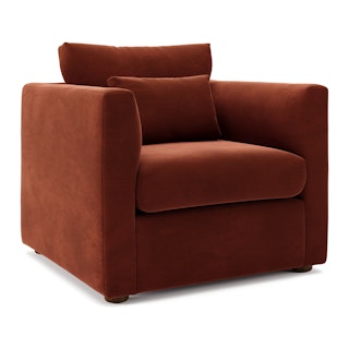 Marina 38" Velvet Lounge Chair - Hale Rust