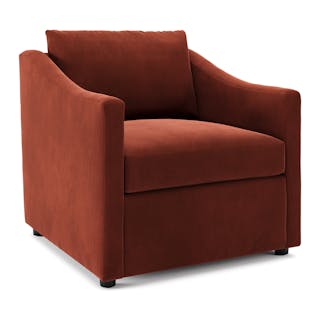 Landry 32.25" Velvet Lounge Chair - Hale Rust