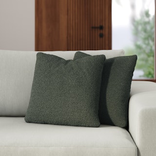 Gabriola Pillow Set - Green Wool Bouclé
