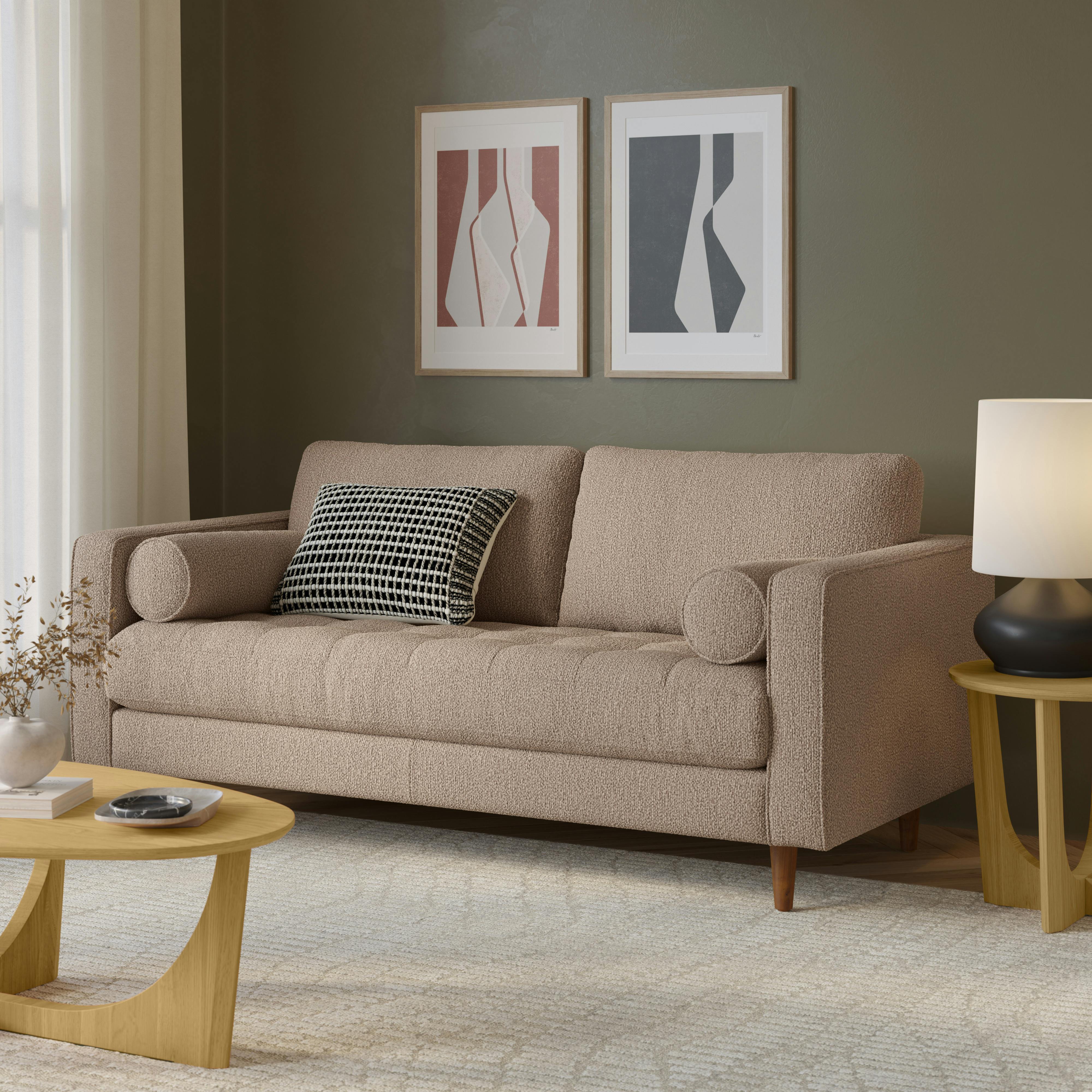 Sven Sandstone Wool Bouclé Tufted Loveseat | Article