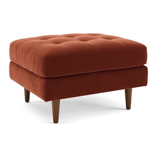 Sven 30" Tufted Velvet Ottoman - Hale Rust