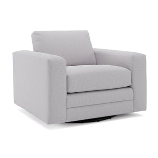 Riley 42" Grand Swivel Chair - Silver Ivory