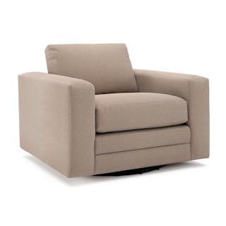 Riley 42" Grand Swivel Chair - Sandstone Wool Bouclé
