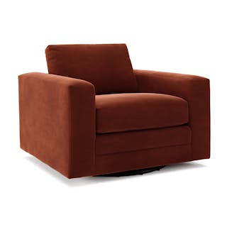 Riley 42" Velvet Grand Swivel Chair - Hale Rust