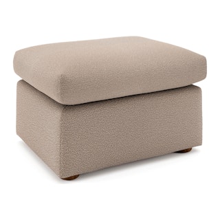 Marina 28.5" Ottoman - Sandstone Wool Bouclé