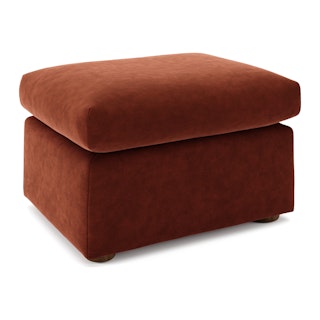 Marina 28.5" Velvet Ottoman - Hale Rust
