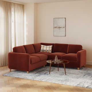 Vati 92" Velvet Corner Sectional - Hale Rust