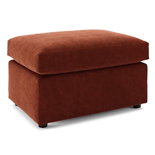 Landry 28" Velvet Ottoman - Hale Rust