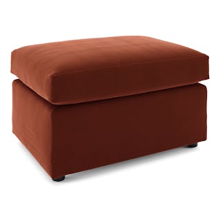 Landry 28" Velvet Ottoman - Hale Rust