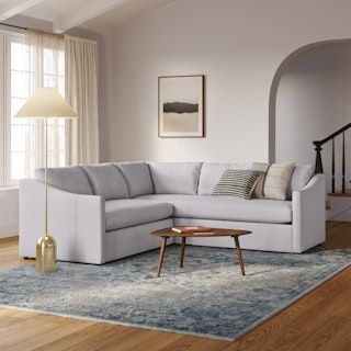 Landry 91" Corner Sectional - Silver Ivory
