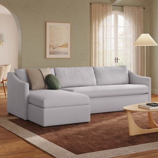 Landry 109" Left Storage Sleeper Sectional - Silver Ivory