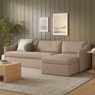Landry 109" Right Storage Sleeper Sectional - Sandstone Wool Bouclé