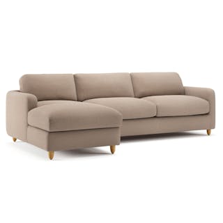 Vati 114" Left Storage Sleeper Sectional - Sandstone Wool Bouclé
