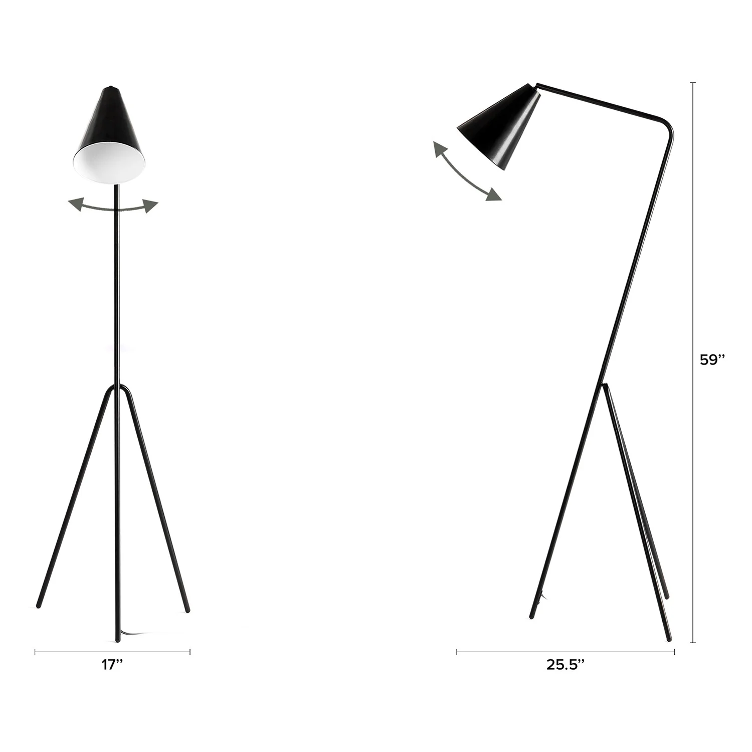 Gira Floor Lamp Matte Black - Modern Adjustable Light