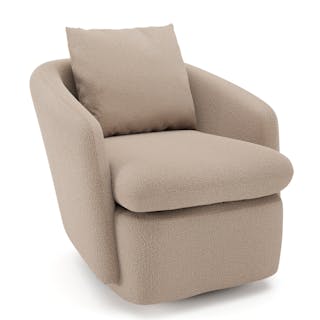 Leigh 33" Swivel Lounge Chair - Sandstone Wool Bouclé
