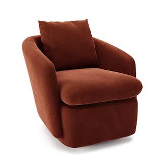Leigh 33" Velvet Swivel Lounge Chair - Hale Rust