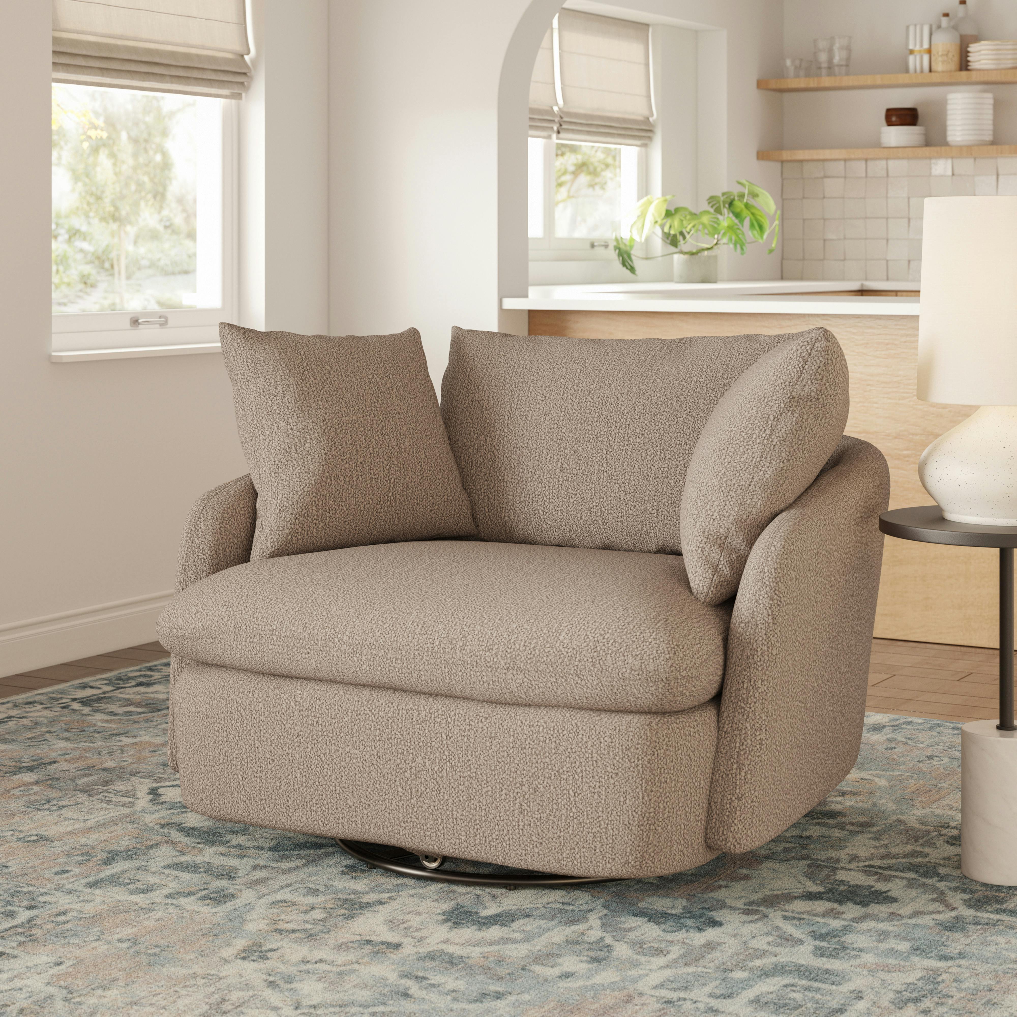 Leigh Sandstone Wool Bouclé Grand Swivel Chair | Article
