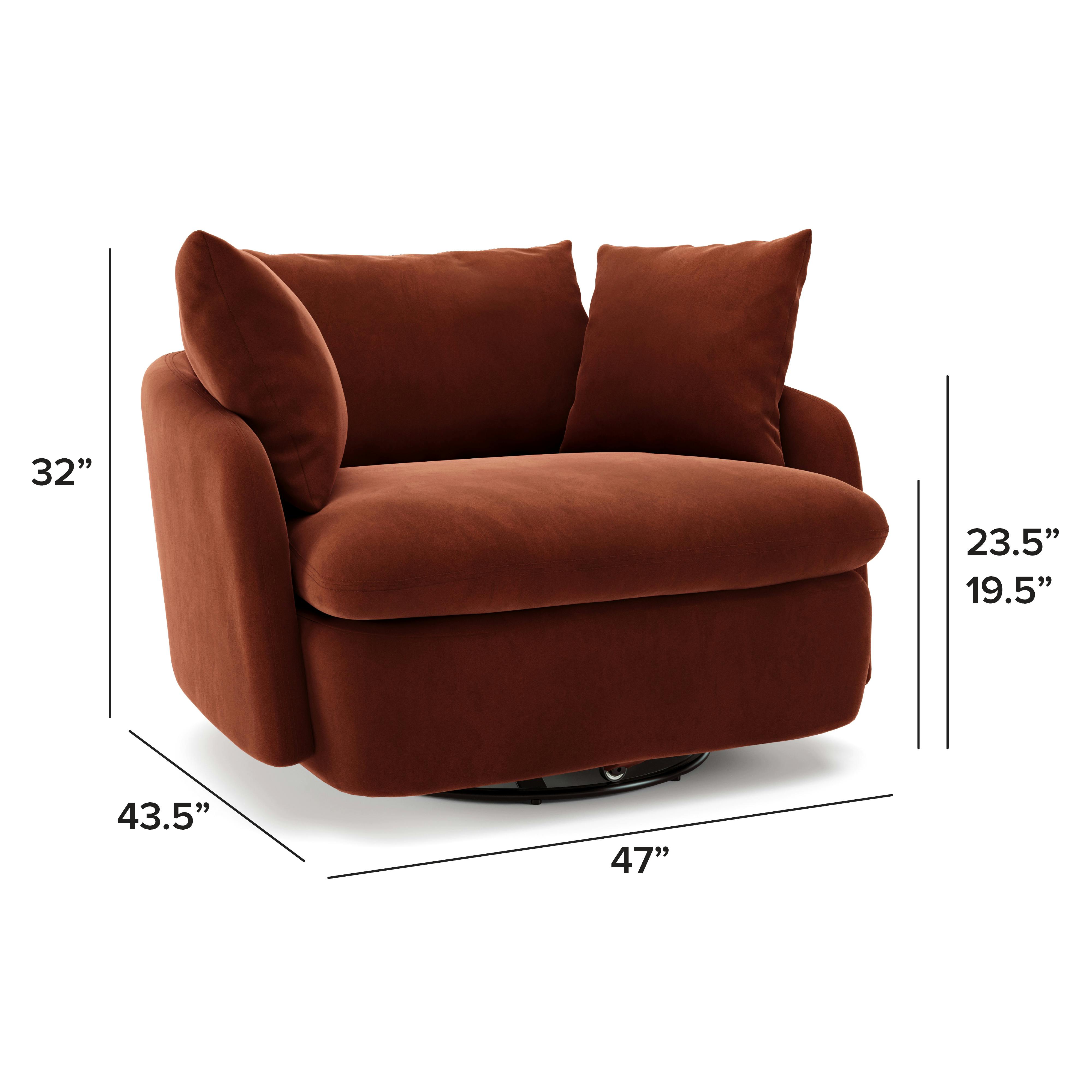 Leigh Hale Rust Grand Swivel Chair | Article