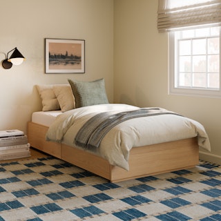 Leif Twin Platform Storage Bed - White Oak