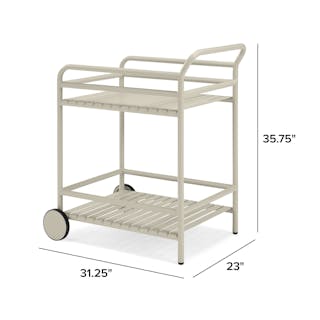 The Sarek Outdoor Bar Cart x Bench x Dining Table Bundle - Primary View 1 of 8 (Click To Zoom).