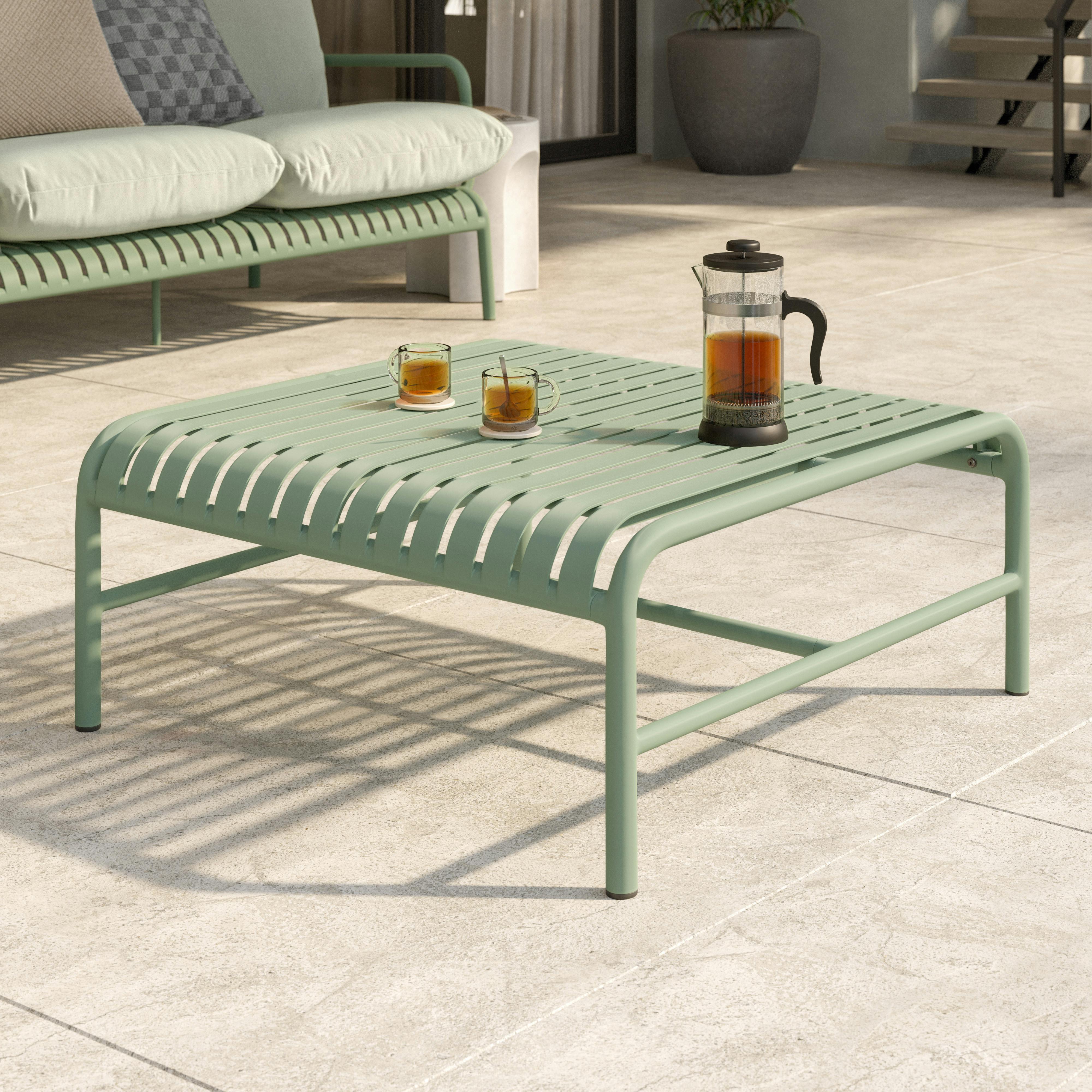 Sarek Khaki Green Metal Outdoor Coffee Table | Article