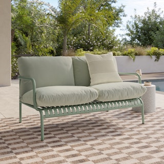 Sarek 59" Outdoor Loveseat - Sunbrella® Mint