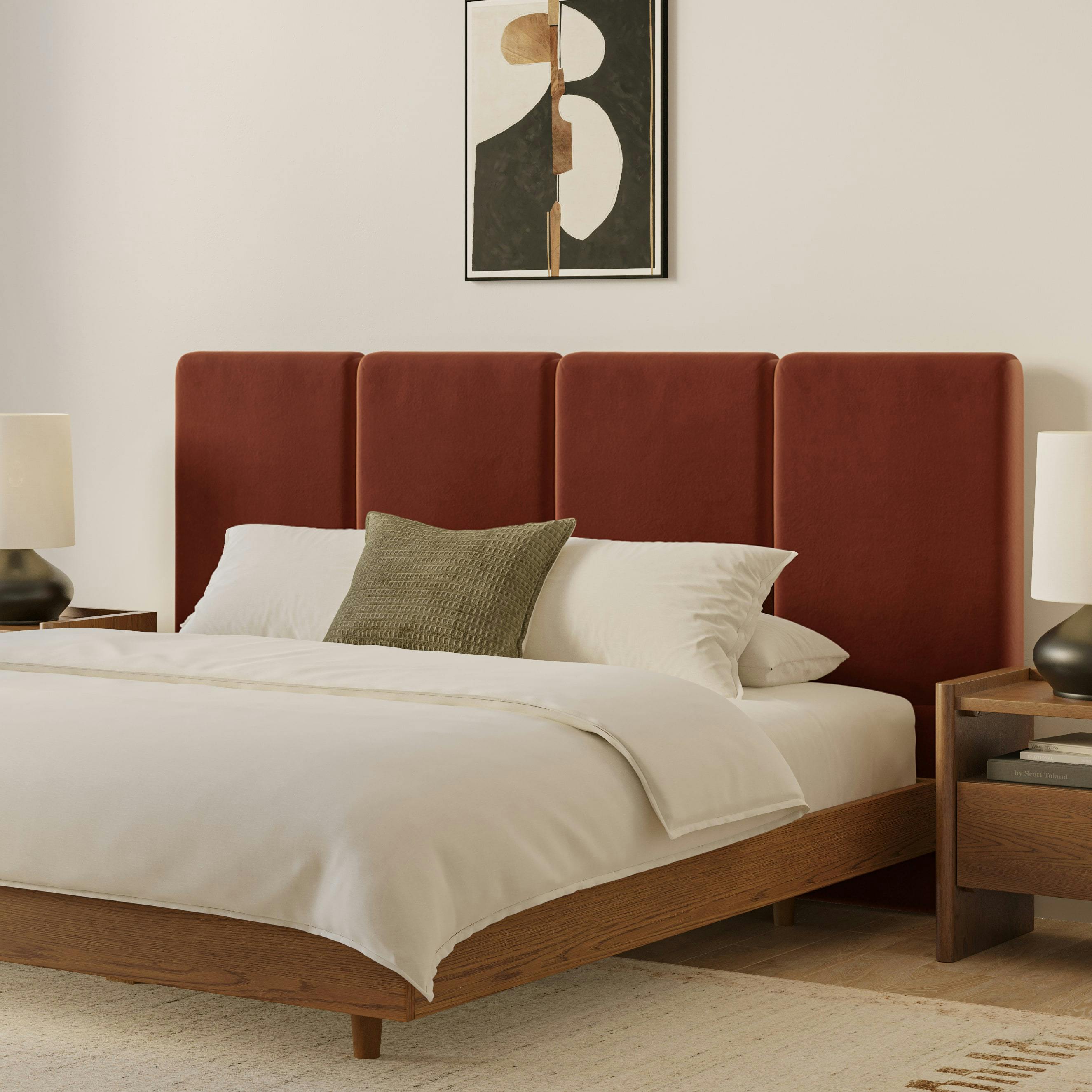 Noel Hale Rust Red Velvet King Wall-Mounted 48
