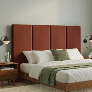 Noel King Tall Velvet Headboard - Hale Rust