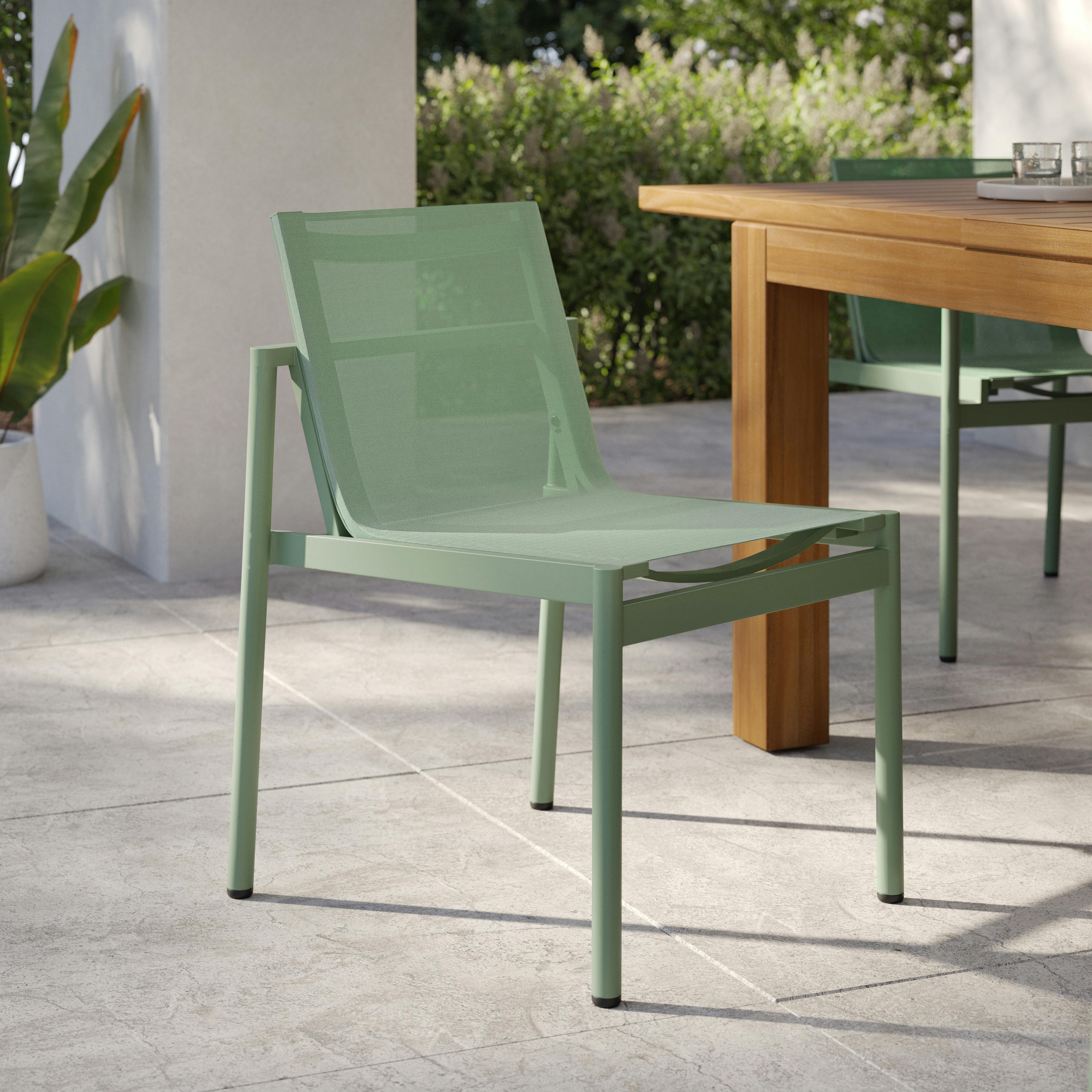 Tola Khaki Green Outdoor Stackable Textilene Dining Chair | Article